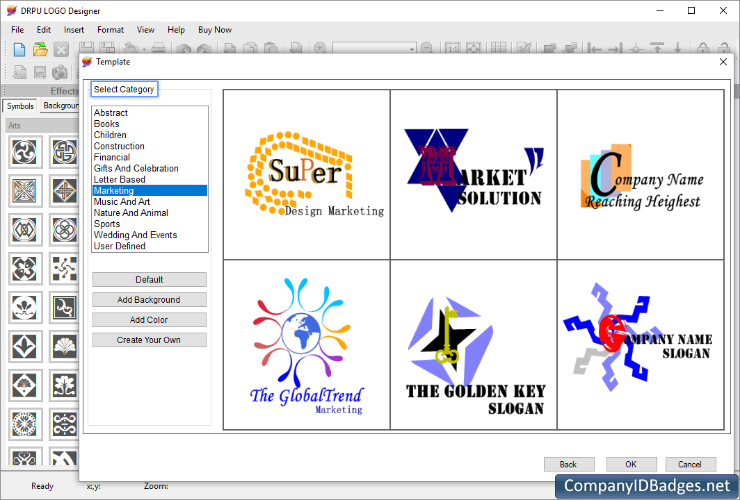 Screenshots of logo Designer software to make logo icons images for ...